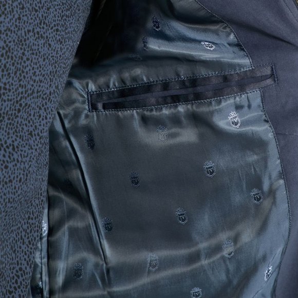 John Varvatos Star USA Men's Long Sleeve Satin Bomber Jacket Pacific Blue - Picture 7 of 8